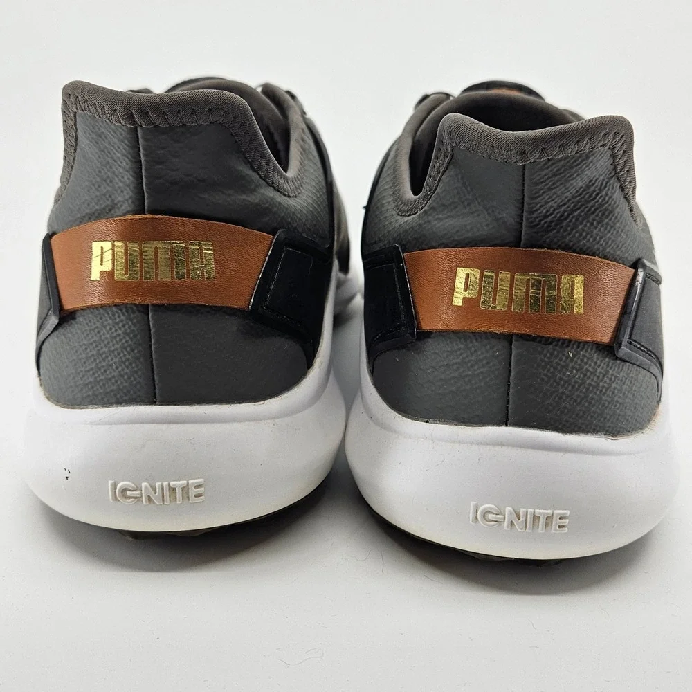 Men's PUMA Ignite PWRADAPT Golf Shoes DISC lacing system Waterproof Gray Black‎
